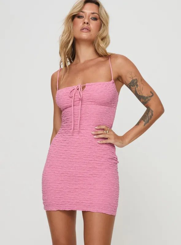 Kostis Mini Dress Pink sold by Princess Polly