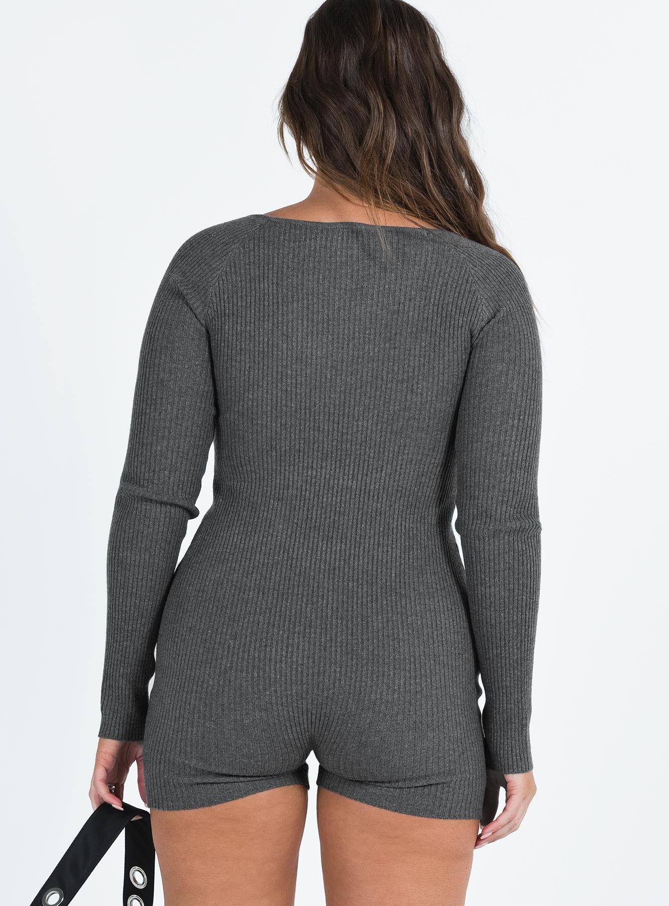 Huttley Knit Romper Grey sold by Princess Polly product image thumbnail 5