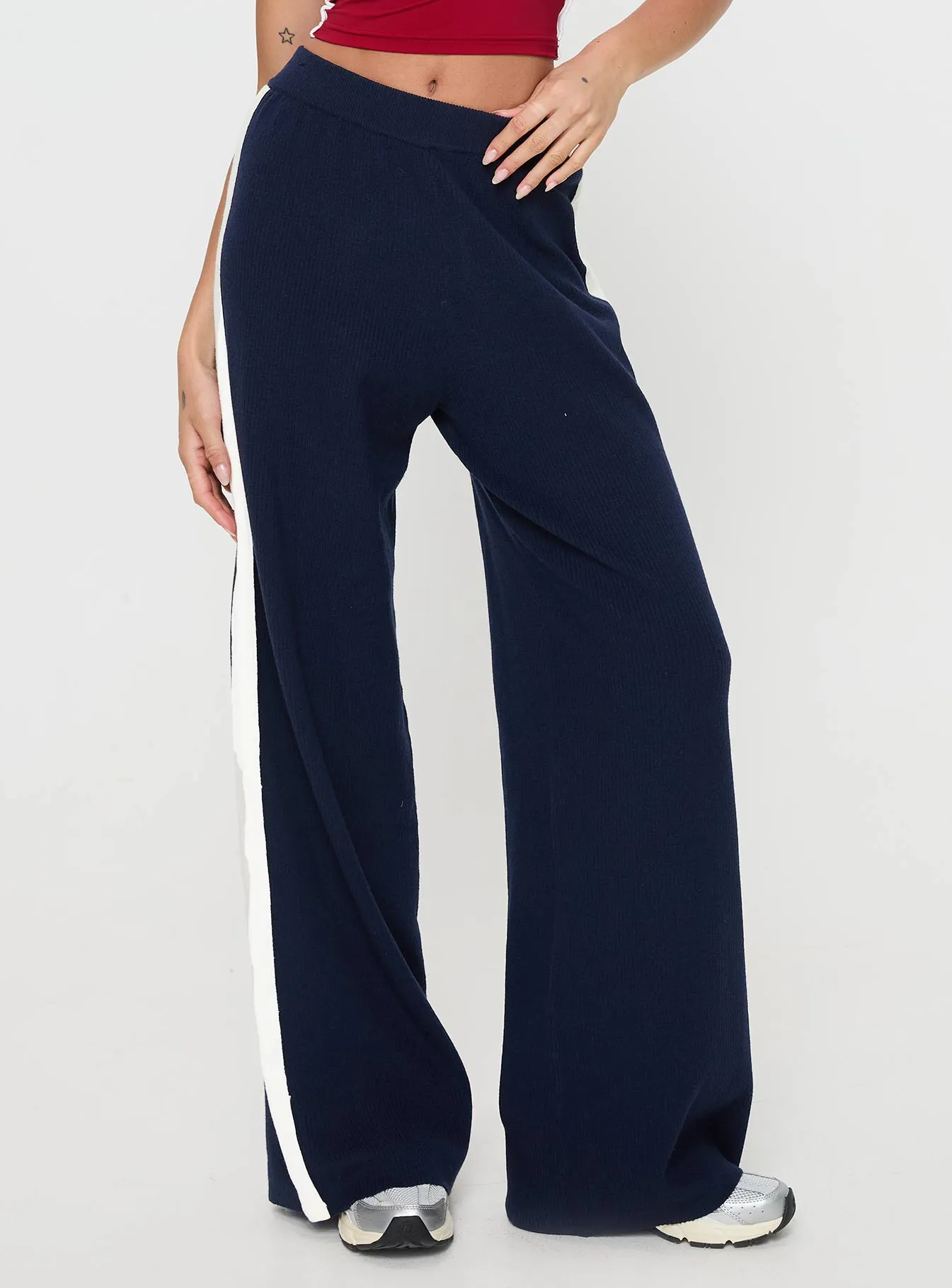Albright Pants Navy / Milk sold by Princess Polly product image thumbnail 2