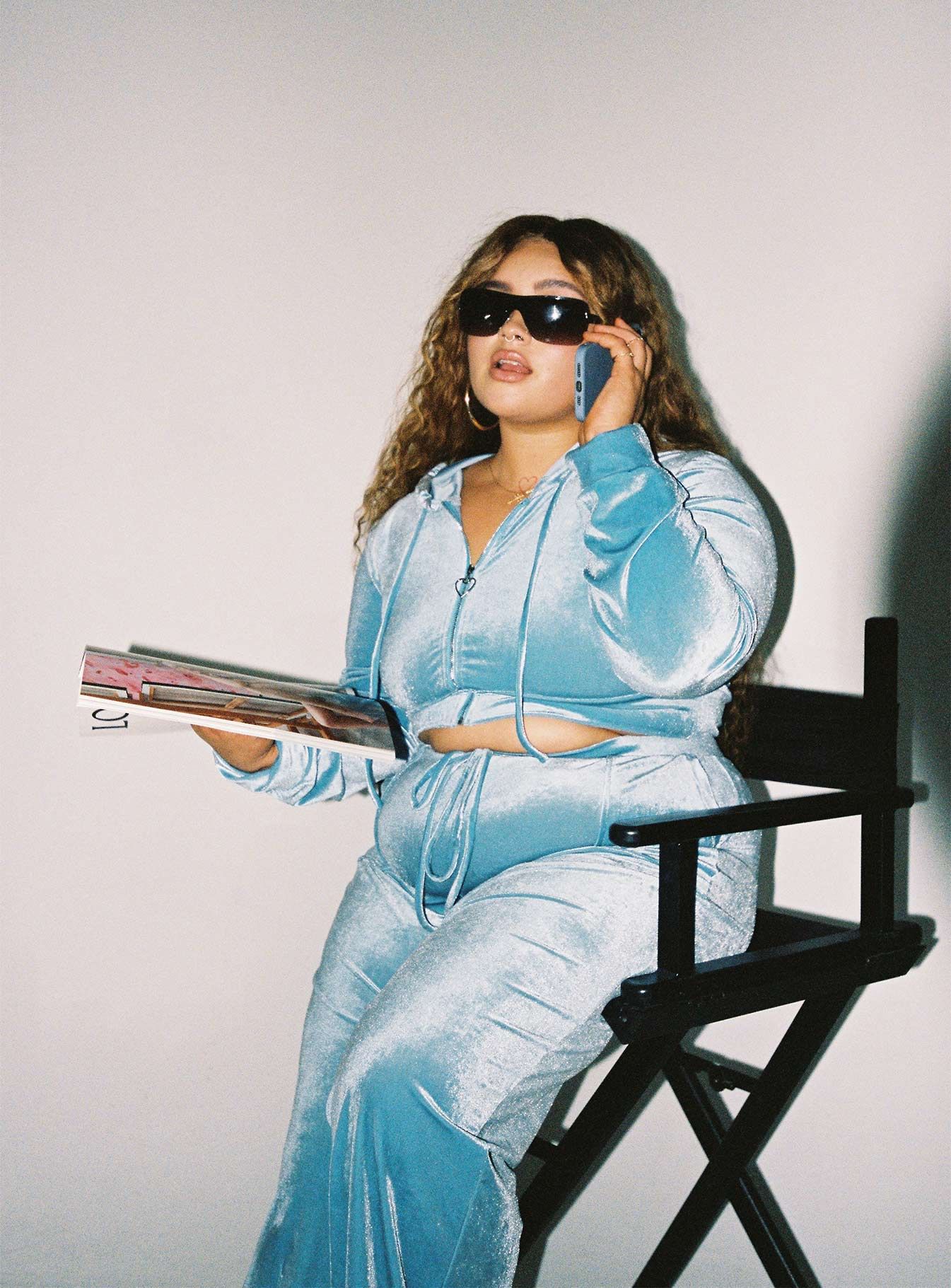 Velour Track Pant Blue Curve sold by Princess Polly product image thumbnail 4