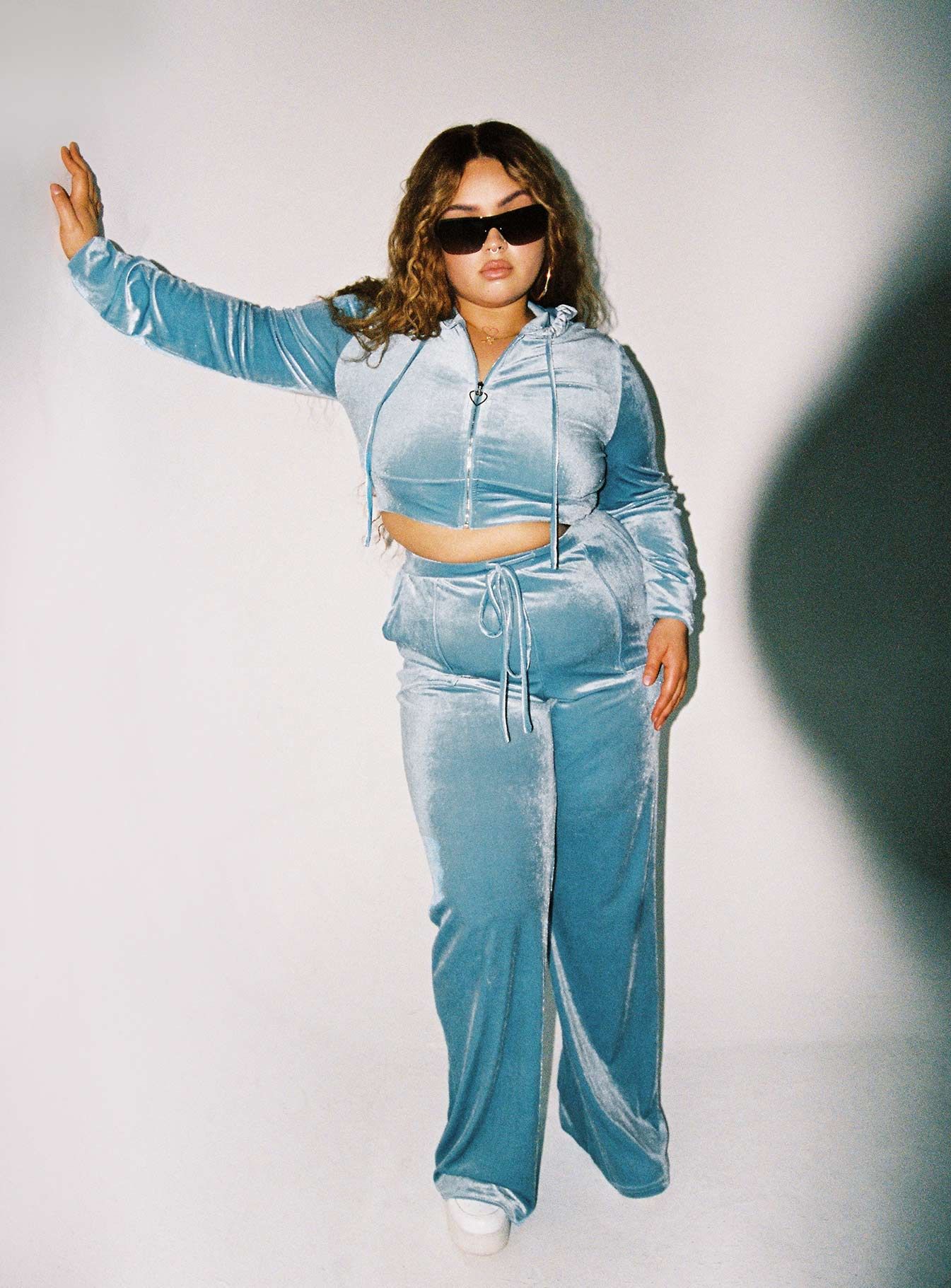 Velour Track Pant Blue Curve sold by Princess Polly product image thumbnail 3