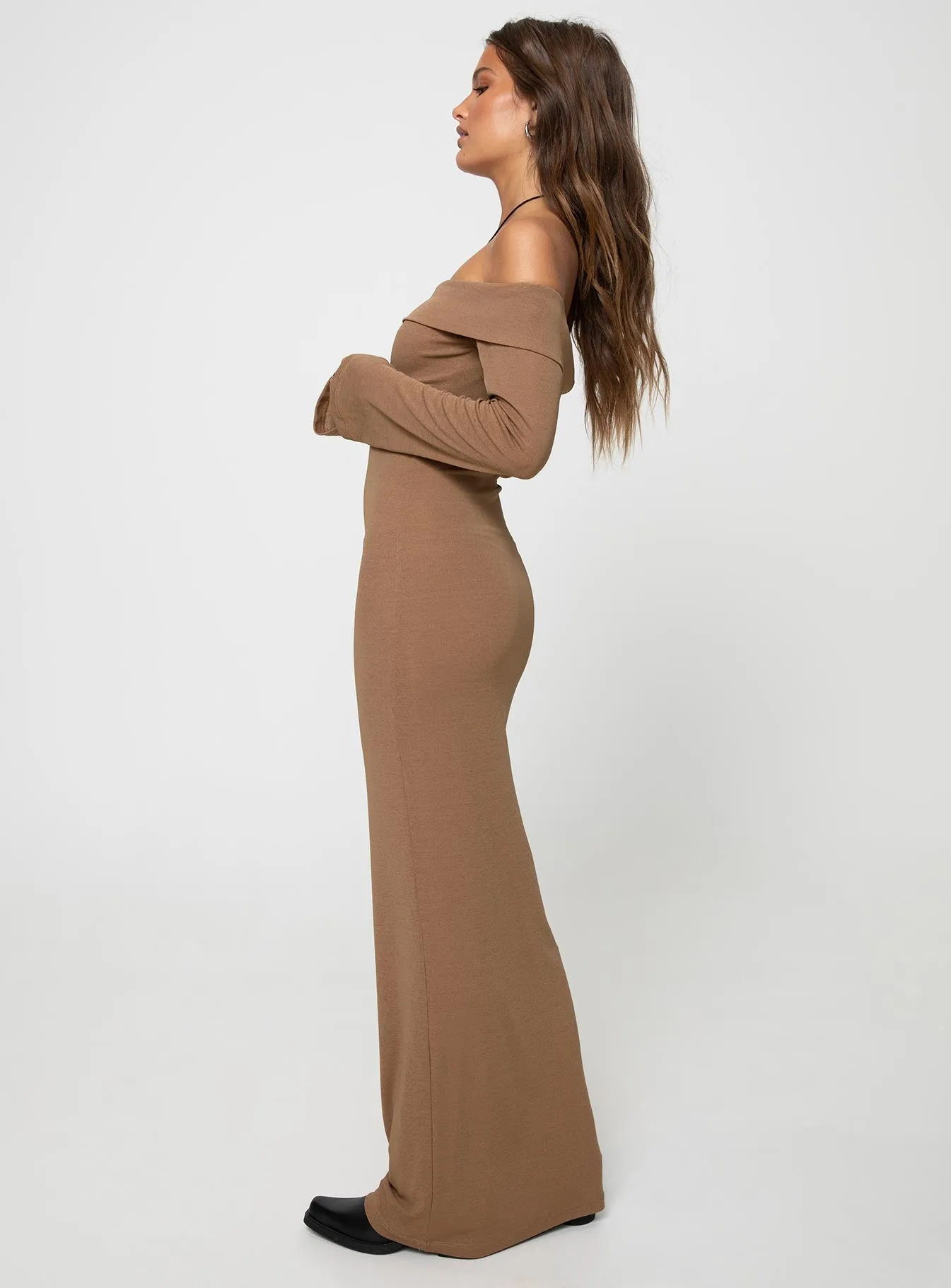 Maida Maxi Dress Light Brown sold by Princess Polly product image thumbnail 4
