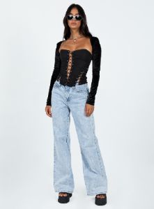 Doreene Velour Bolero Black sold by Princess Polly