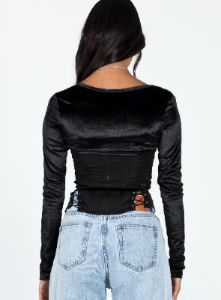 Doreene Velour Bolero Black sold by Princess Polly
