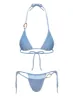 Centric Glitter Tie Side Bikini Bottom Blue sold by Princess Polly