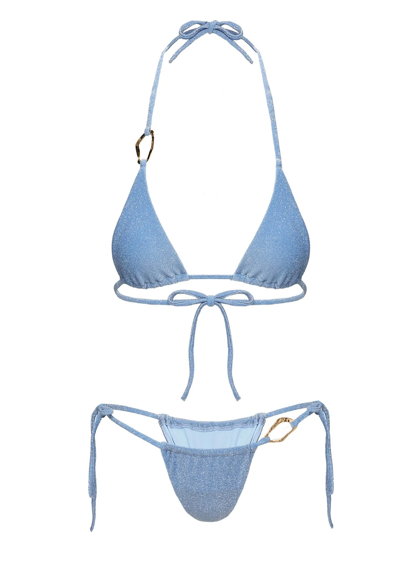 Centric Glitter Tie Side Bikini Bottom Blue sold by Princess Polly product image thumbnail 5