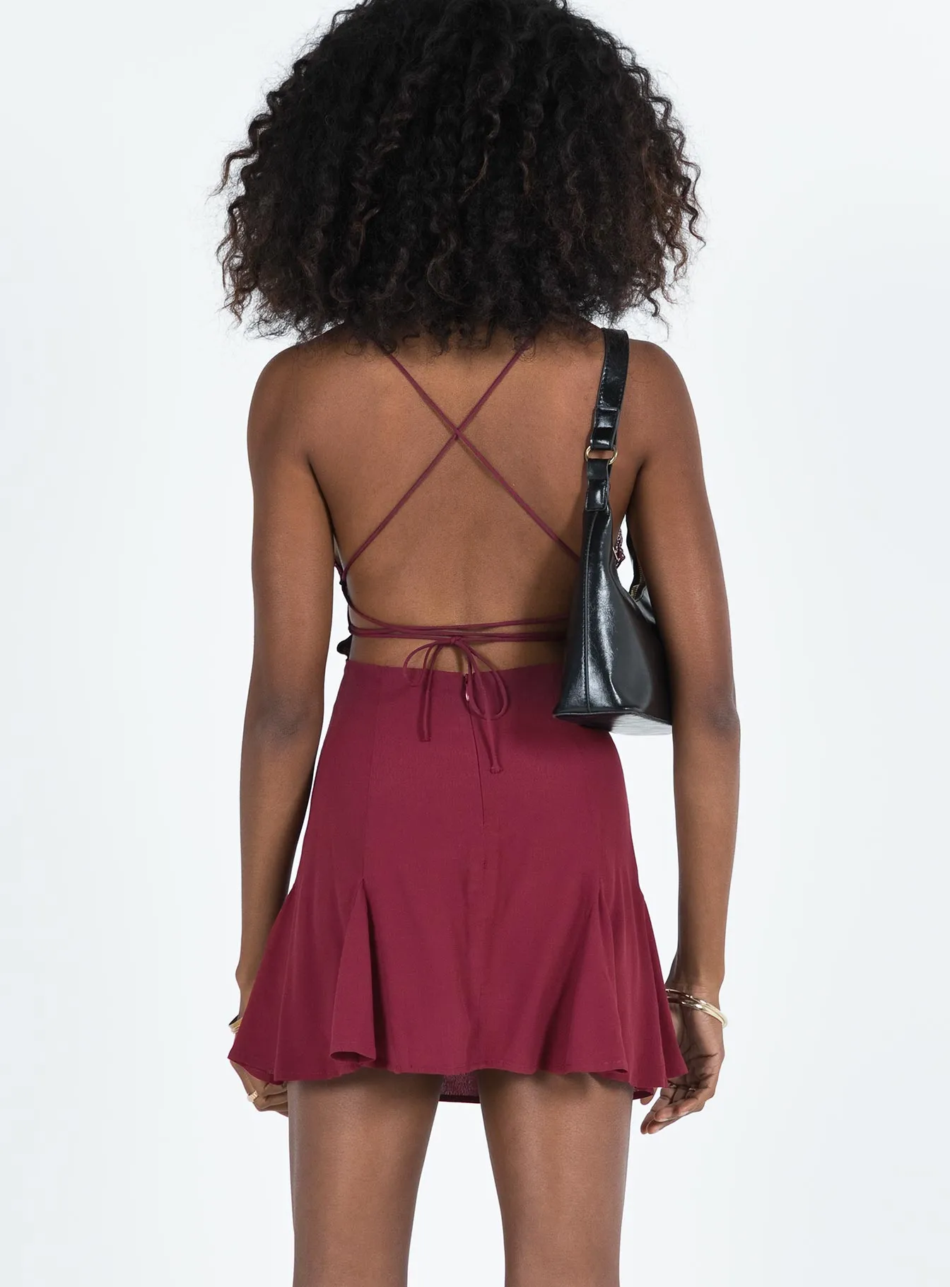 Pemberton Mini Dress Burgundy sold by Princess Polly product image thumbnail 5