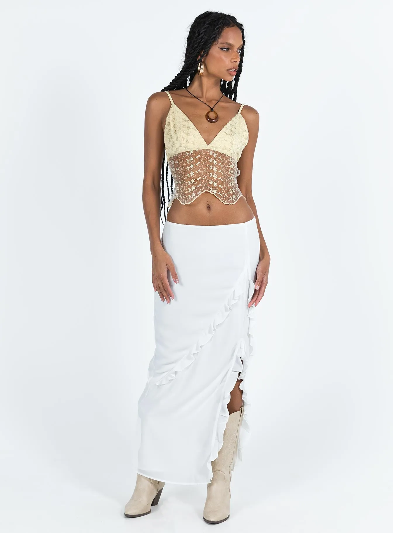 Cecelia Embroidery Top Gold sold by Princess Polly product image thumbnail 3