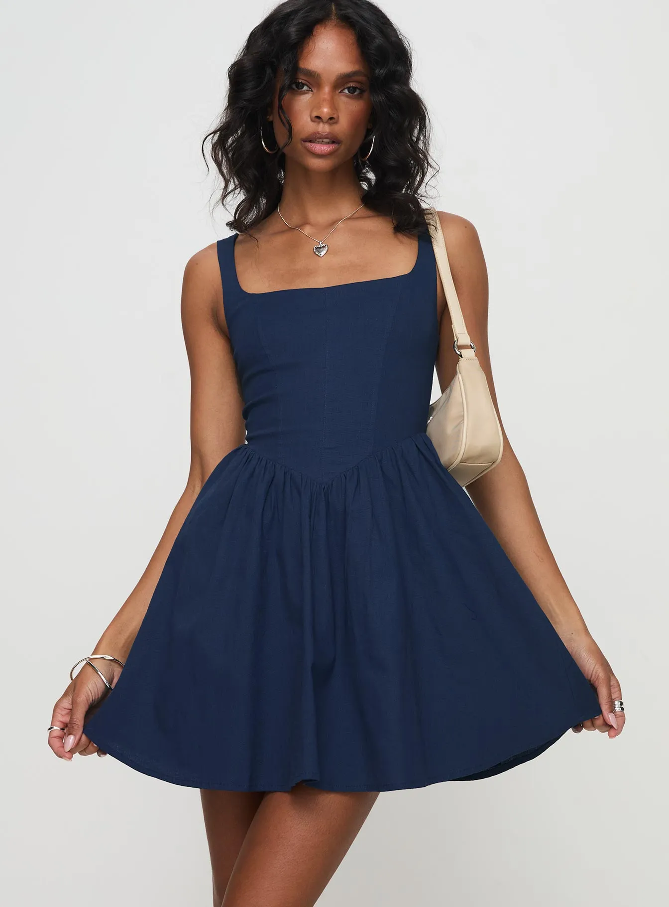 Martie Mini Dress Navy sold by Princess Polly product image thumbnail 2