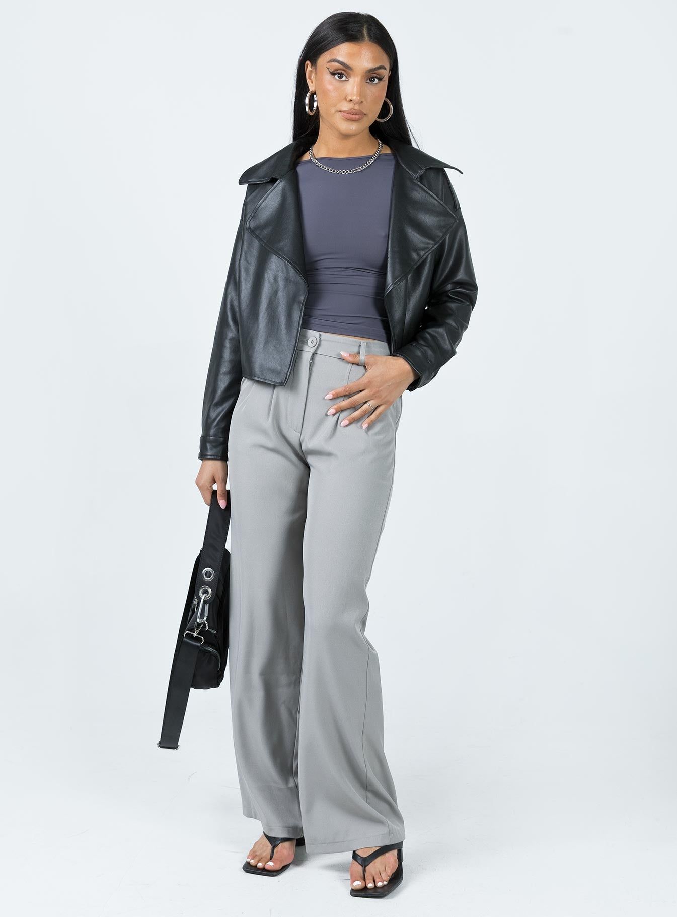 Redfern Faux Leather Jacket Black sold by Princess Polly product image thumbnail 3