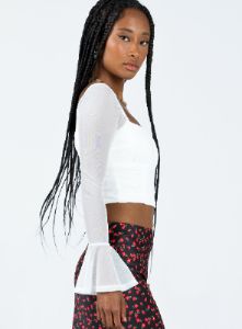 Rankin Long Sleeve Top White sold by Princess Polly