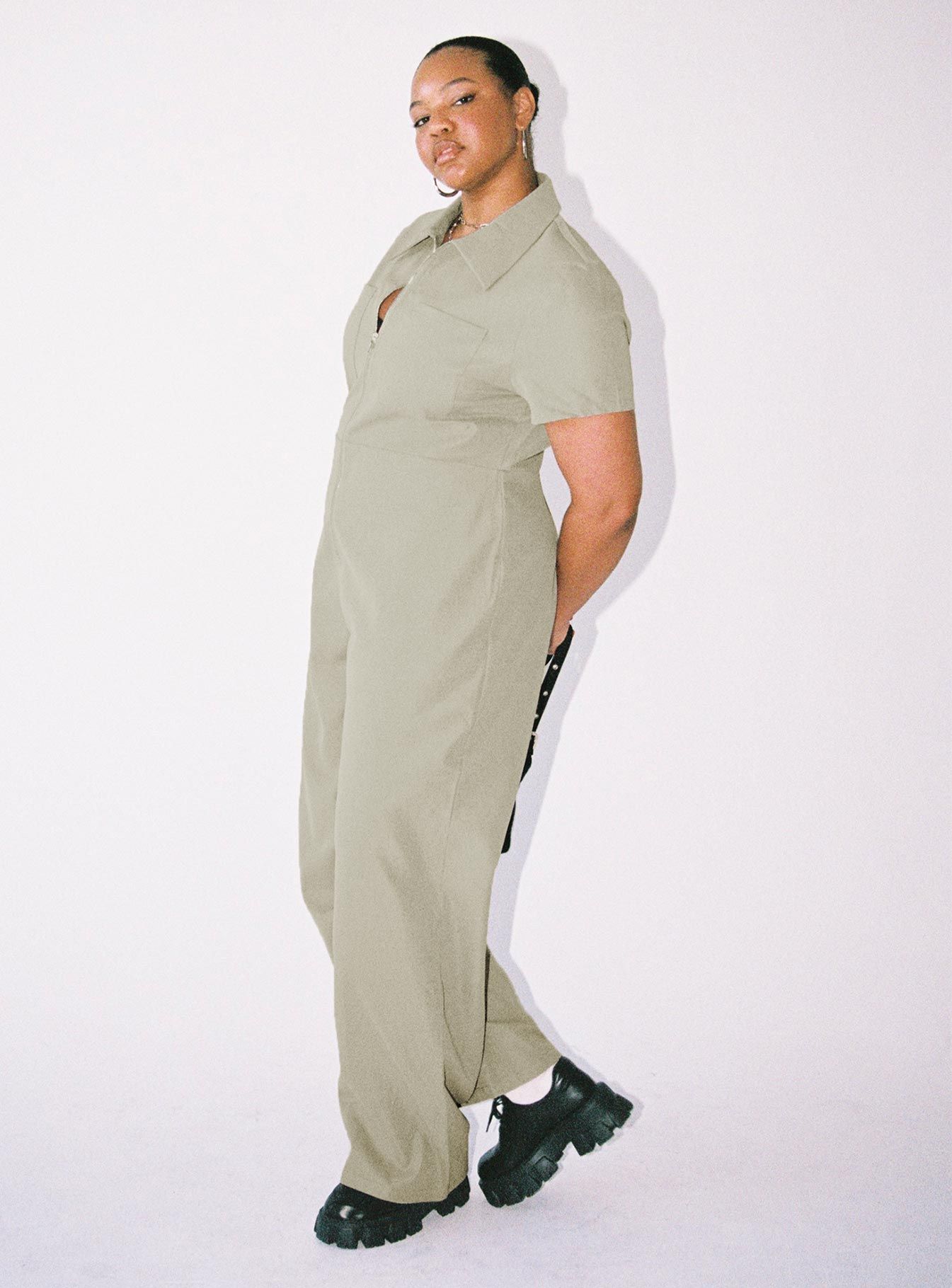 Loretta Jumpsuit Khaki Curve sold by Princess Polly product image thumbnail 4