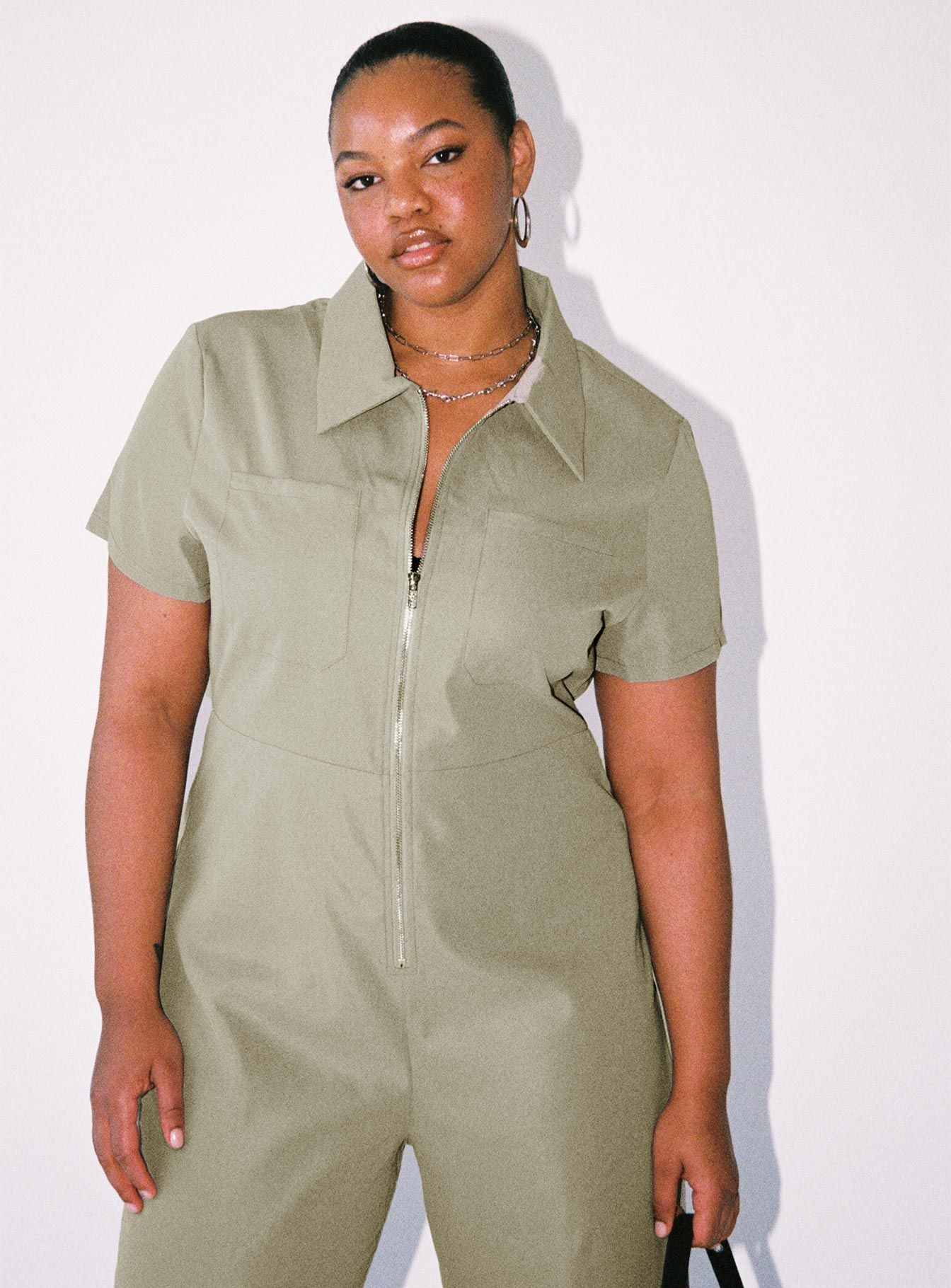 Loretta Jumpsuit Khaki Curve sold by Princess Polly product image thumbnail 3