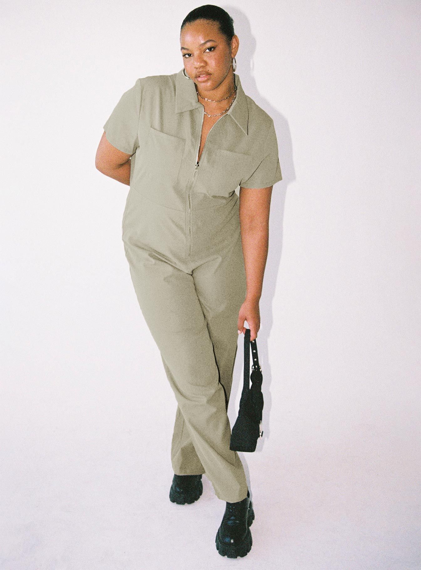 Loretta Jumpsuit Khaki Curve sold by Princess Polly product image thumbnail 2