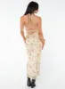 Cartian Strapless Maxi Dress Cream / Pink Floral sold by Princess Polly