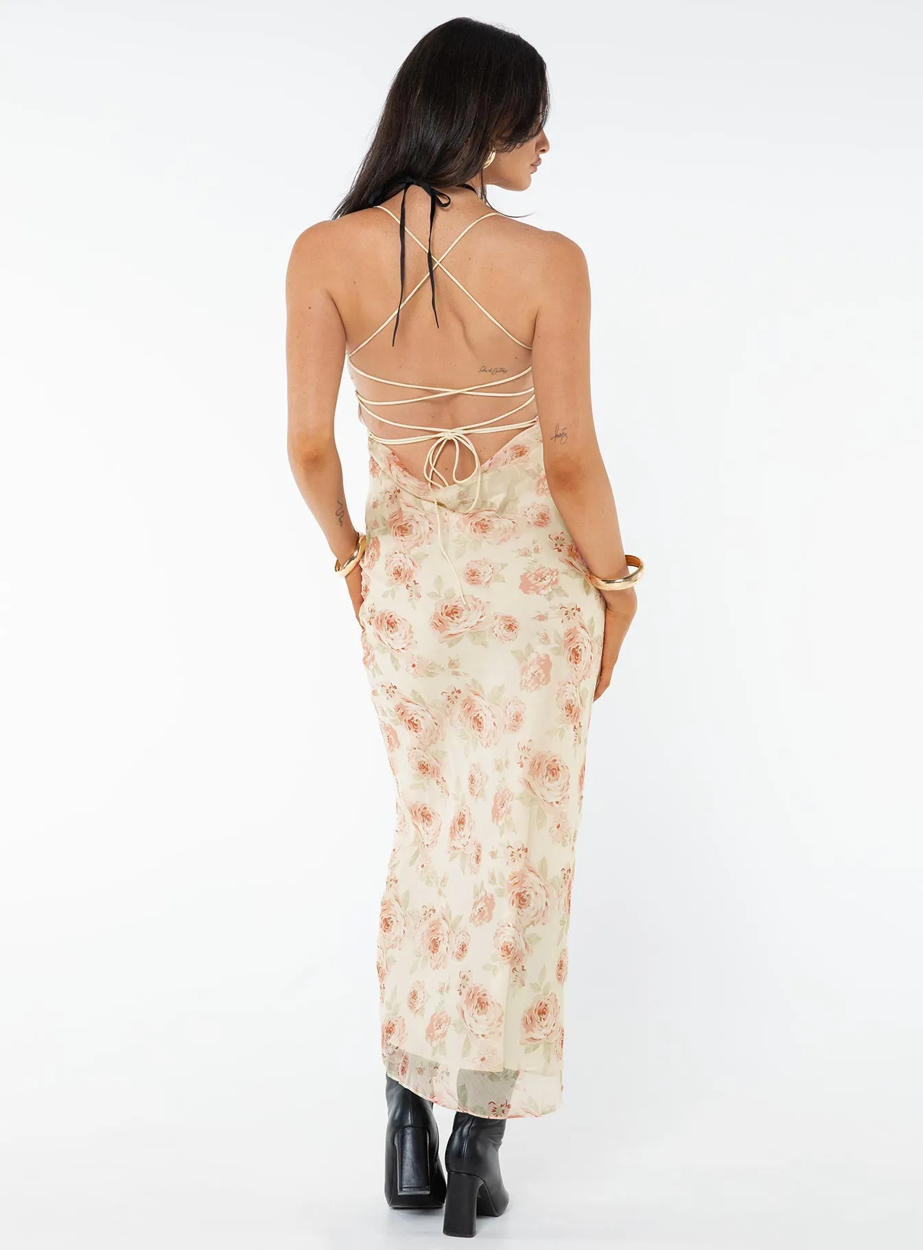 Cartian Strapless Maxi Dress Cream / Pink Floral sold by Princess Polly product image thumbnail 5