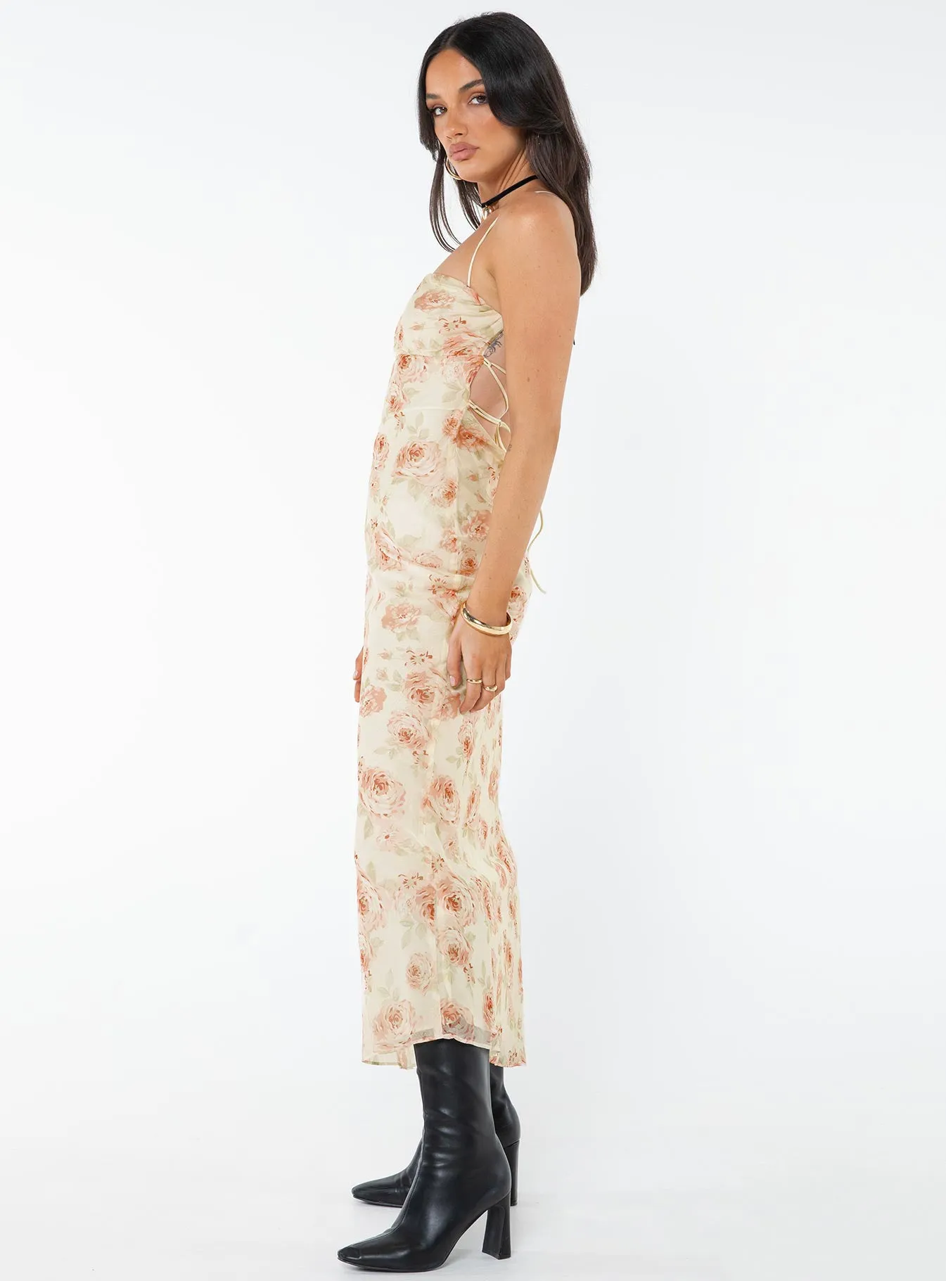 Cartian Strapless Maxi Dress Cream / Pink Floral sold by Princess Polly product image thumbnail 4