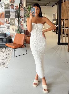 Mollen Maxi Dress White sold by Princess Polly