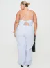 Collied Low Rise Pants Blue / White Stripe Curve sold by Princess Polly