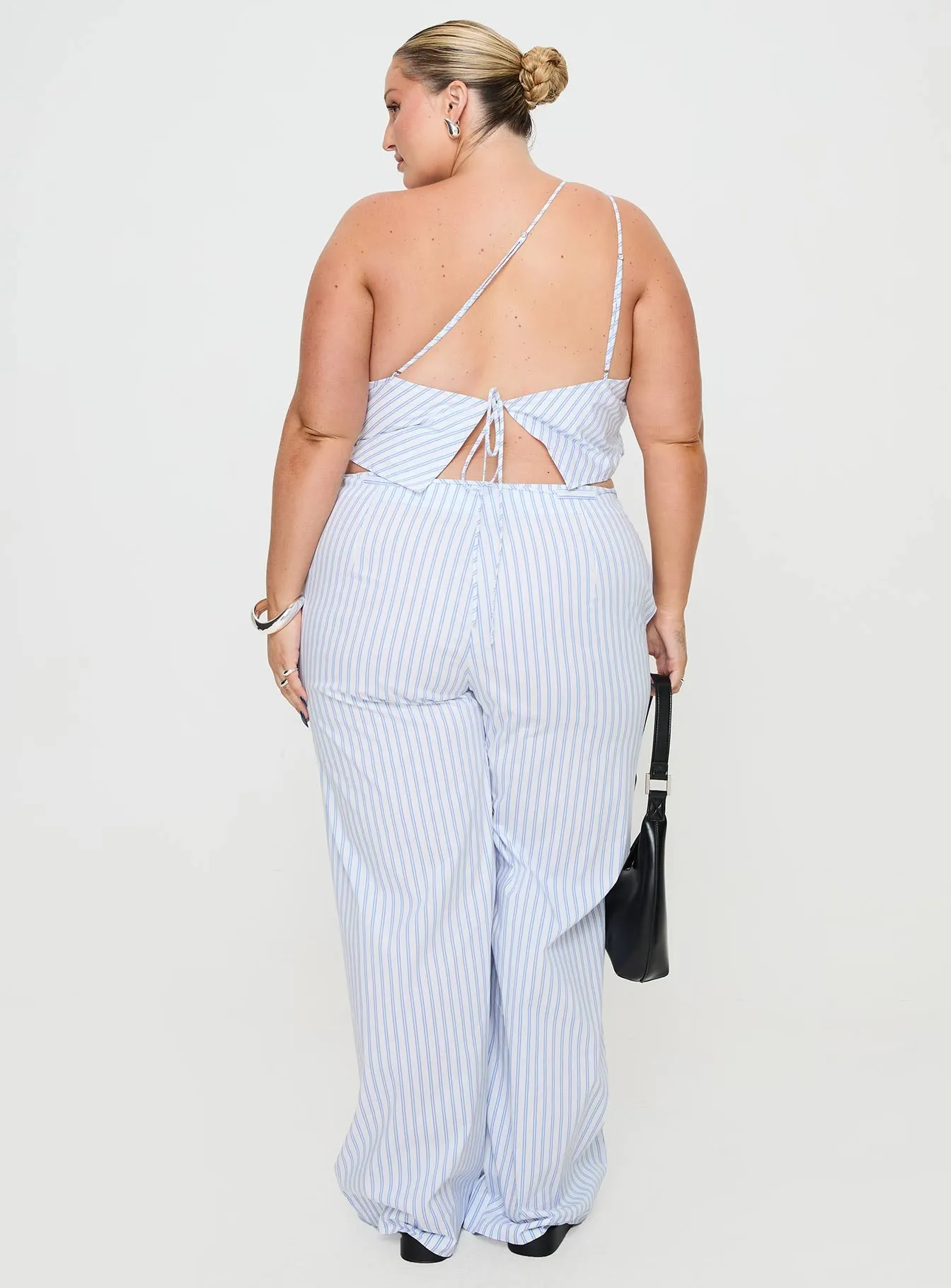 Collied Low Rise Pants Blue / White Stripe Curve sold by Princess Polly product image thumbnail 5