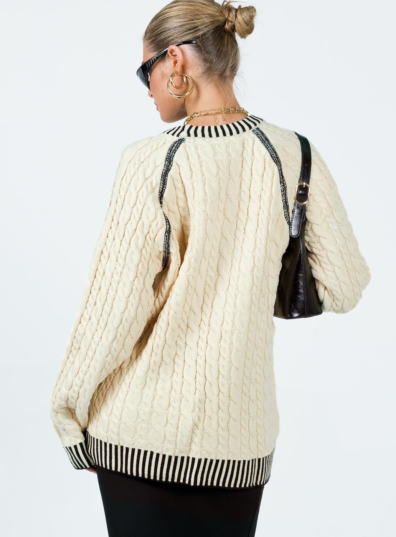 The Ragged Priest Cable Knit Sweater Cream sold by Princess Polly product image thumbnail 5