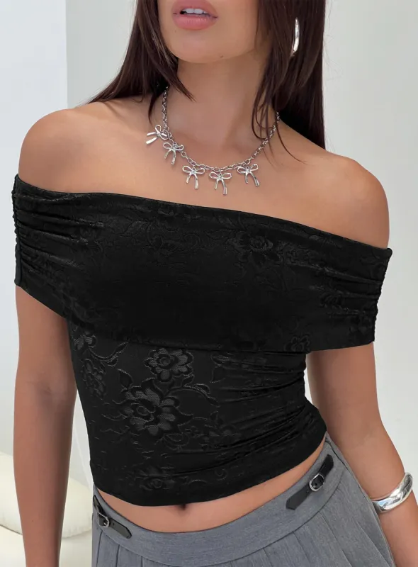 Werrender Off The Shoulder Top Black sold by Princess Polly