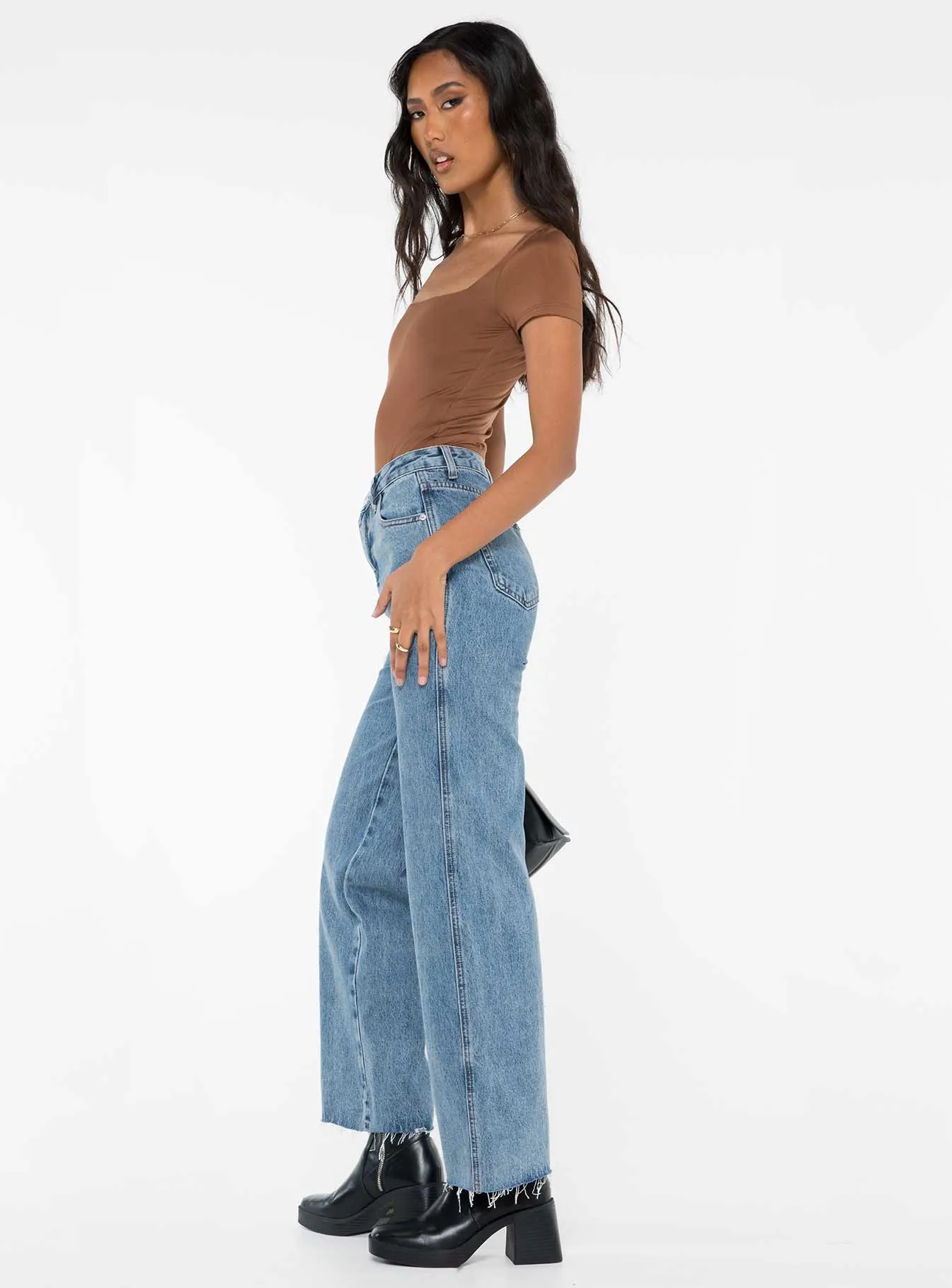 Arlington High Rise Straight Leg Jeans Mid Wash sold by Princess Polly product image thumbnail 4