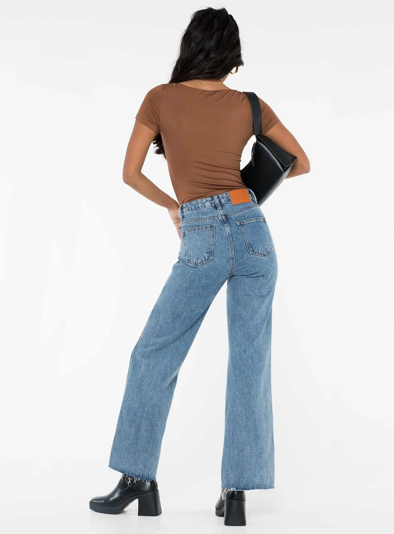 Arlington High Rise Straight Leg Jeans Mid Wash sold by Princess Polly product image thumbnail 5