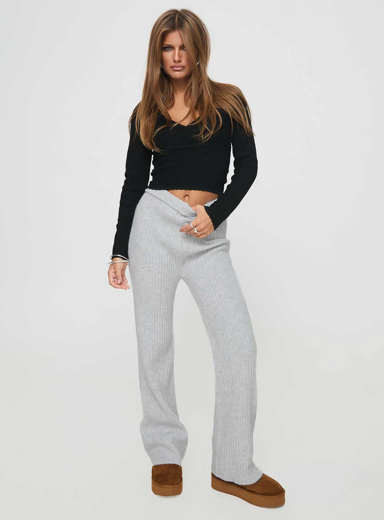 Templa Knit Pants Grey Marle sold by Princess Polly product image thumbnail 2