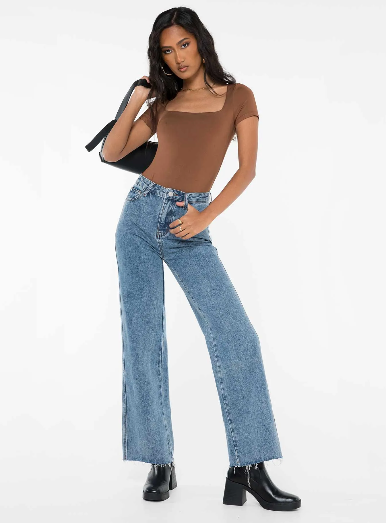 Arlington High Rise Straight Leg Jeans Mid Wash sold by Princess Polly product image thumbnail 3