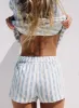 Tucked In Lounge Short Blue Stripe sold by Princess Polly