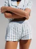 Tucked In Lounge Short Blue Stripe sold by Princess Polly