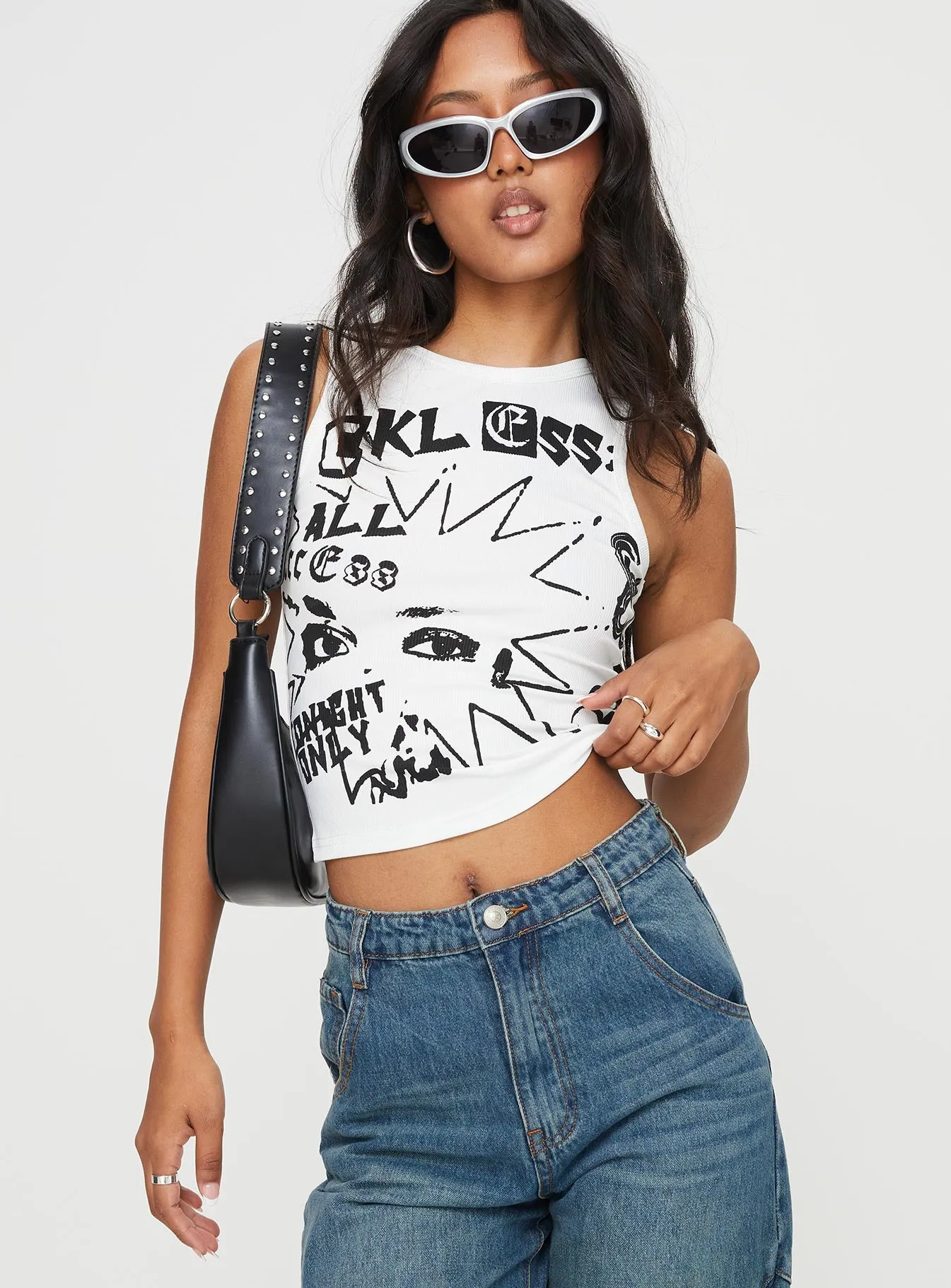 Highline Tank Top White sold by Princess Polly product image thumbnail 2