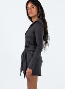 Bodeni Long Sleeve Mini Dress Black sold by Princess Polly
