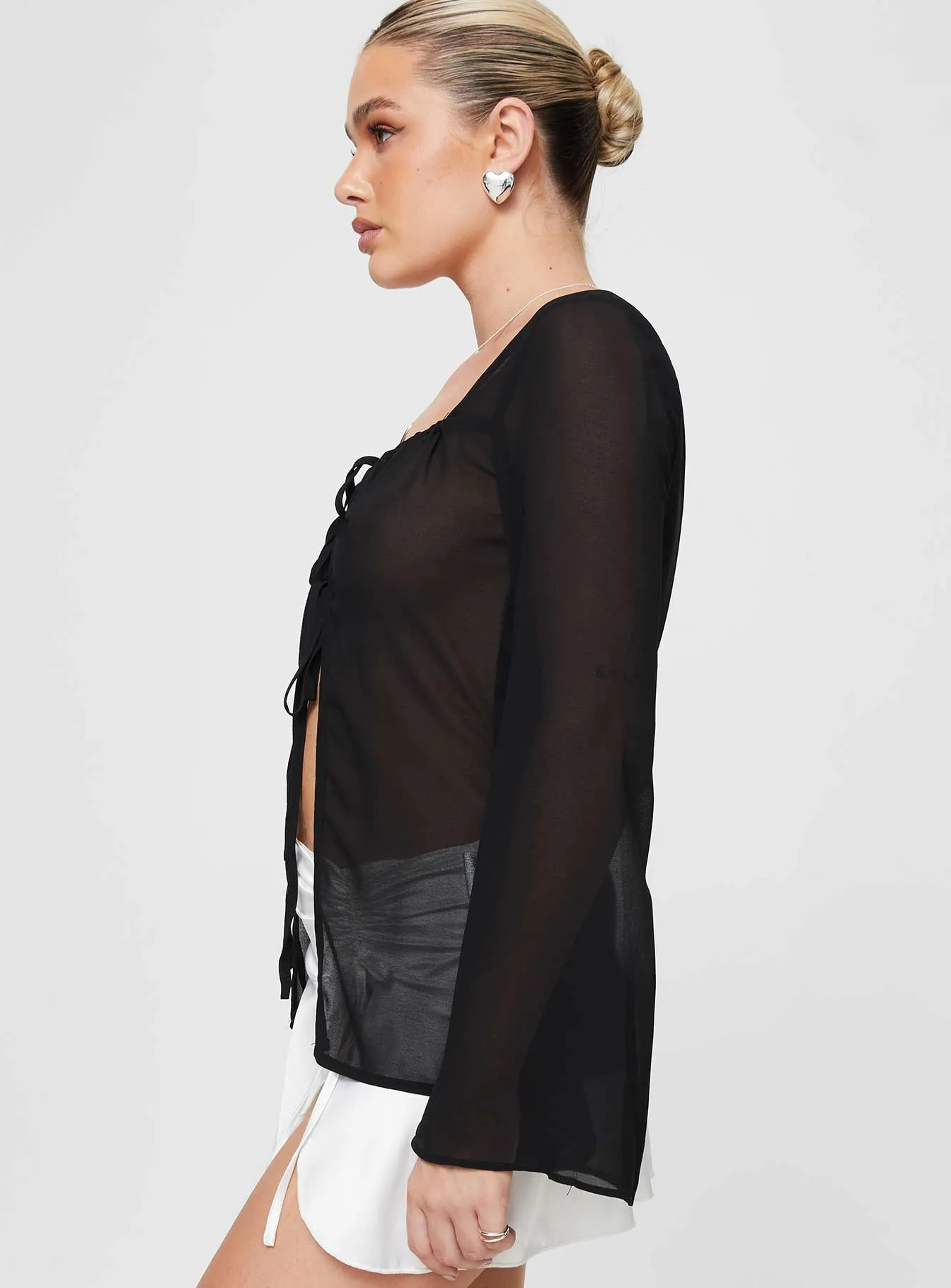 Avona Long Sleeve Top Black sold by Princess Polly product image thumbnail 4