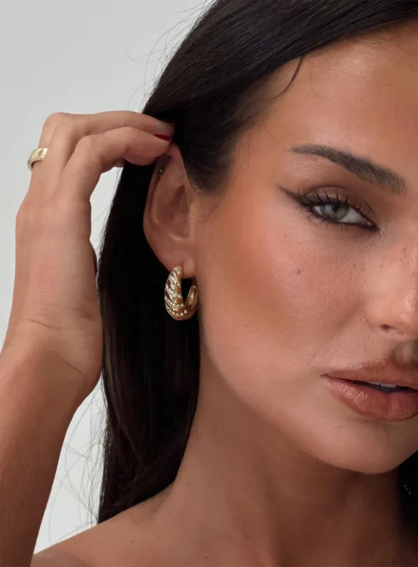 Daxtan Croissant Earrings Gold sold by Princess Polly