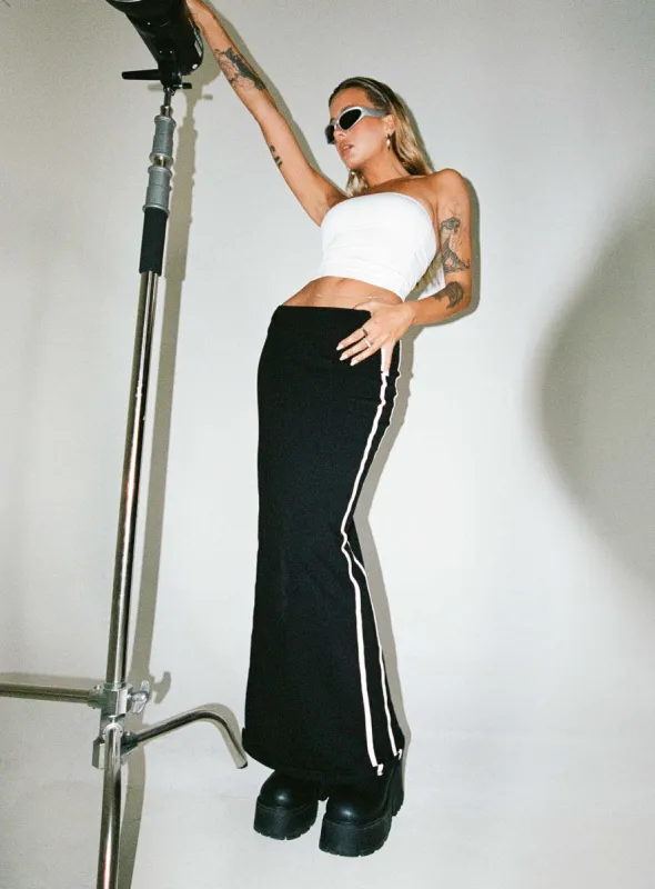 JGR & STN Bianca Maxi Skirt Black sold by Princess Polly