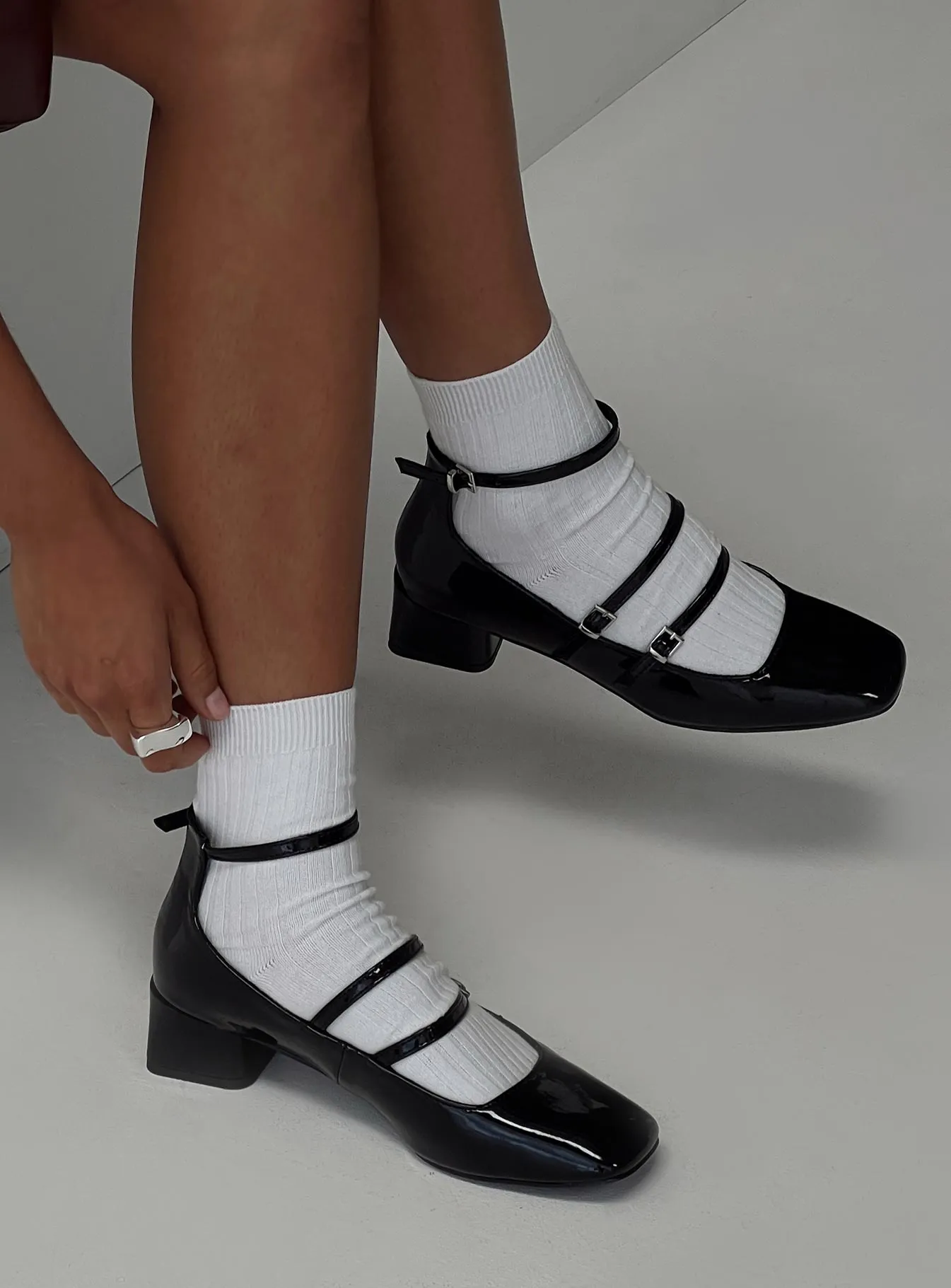 Berta Heels Black Patent sold by Princess Polly product image thumbnail 2