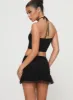 Edan Ruffle Set Black sold by Princess Polly