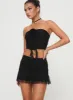 Edan Ruffle Set Black sold by Princess Polly