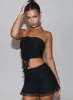 Edan Ruffle Set Black sold by Princess Polly