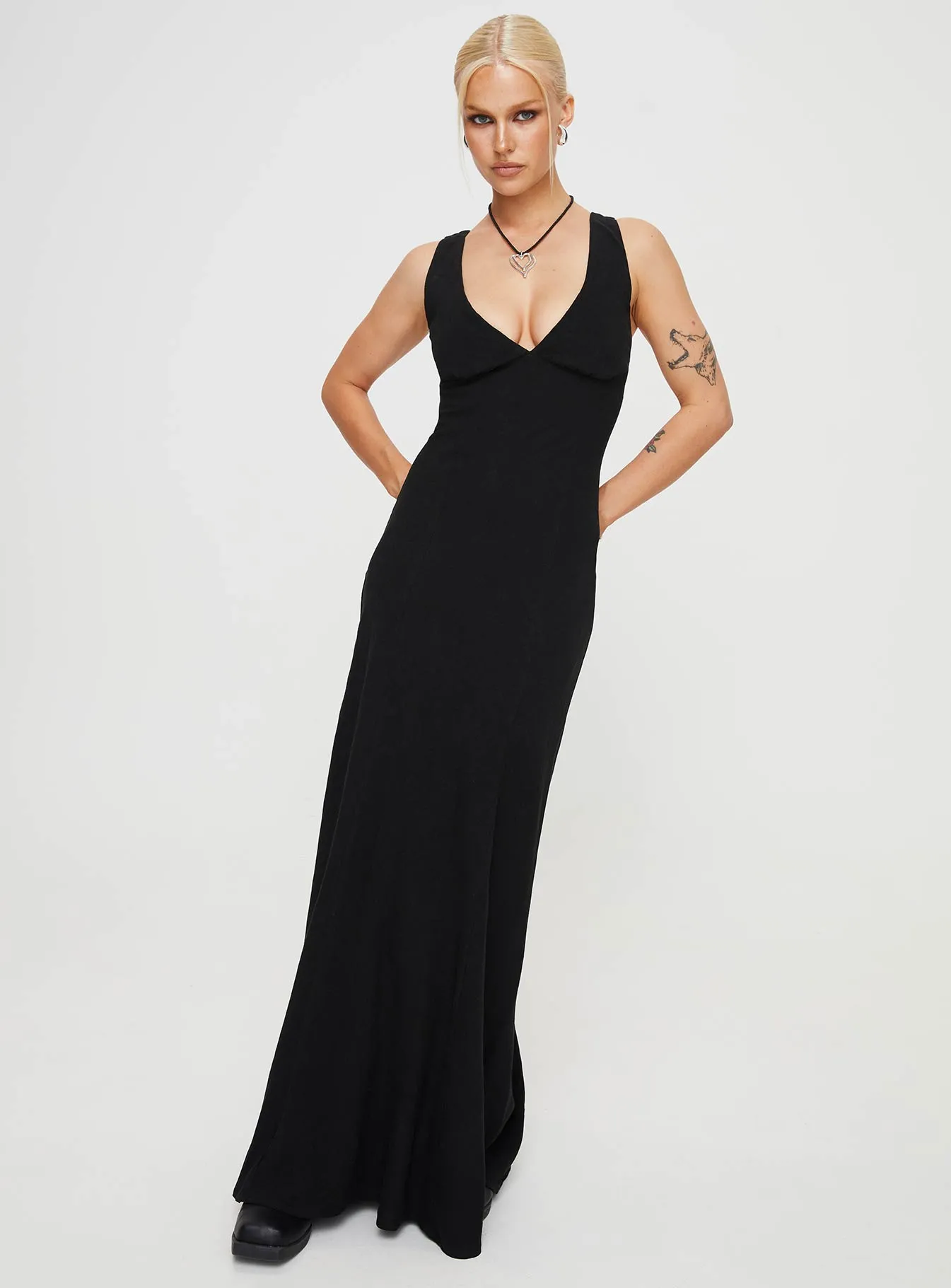 Verde Linen Blend Maxi Dress Black sold by Princess Polly product image thumbnail 5