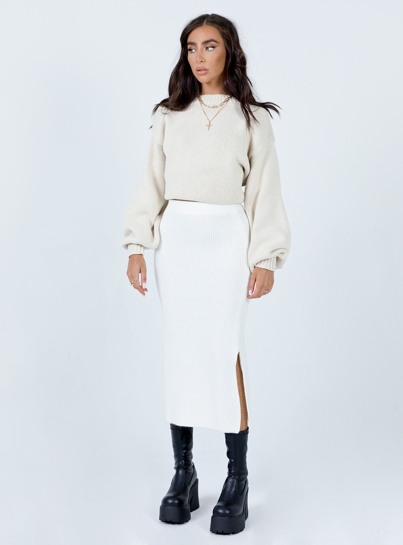 Zanna Midi Skirt White sold by Princess Polly product image thumbnail 3
