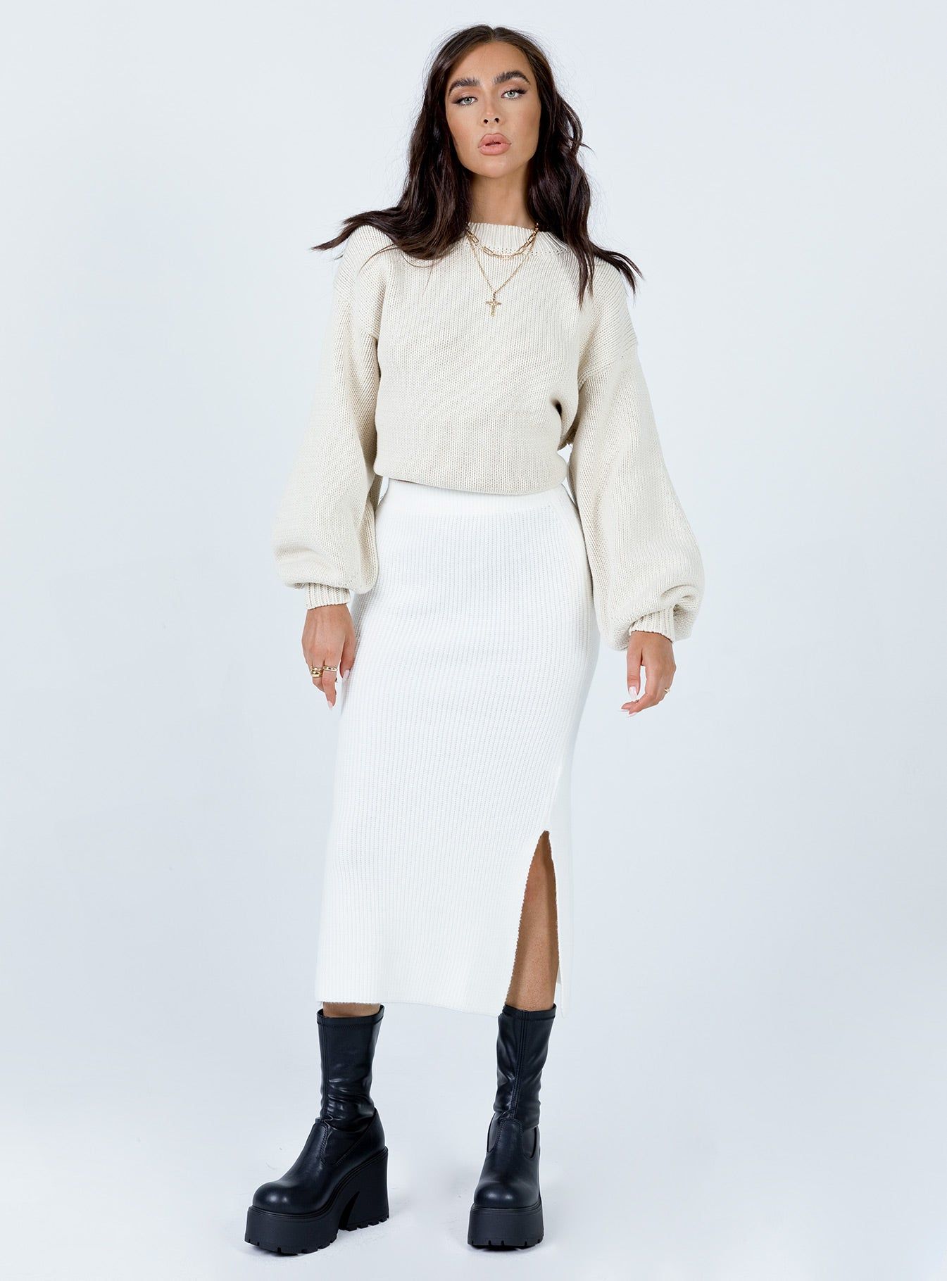 Zanna Midi Skirt White sold by Princess Polly product image thumbnail 2