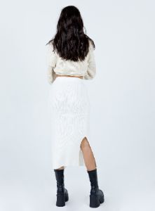 Zanna Midi Skirt White sold by Princess Polly