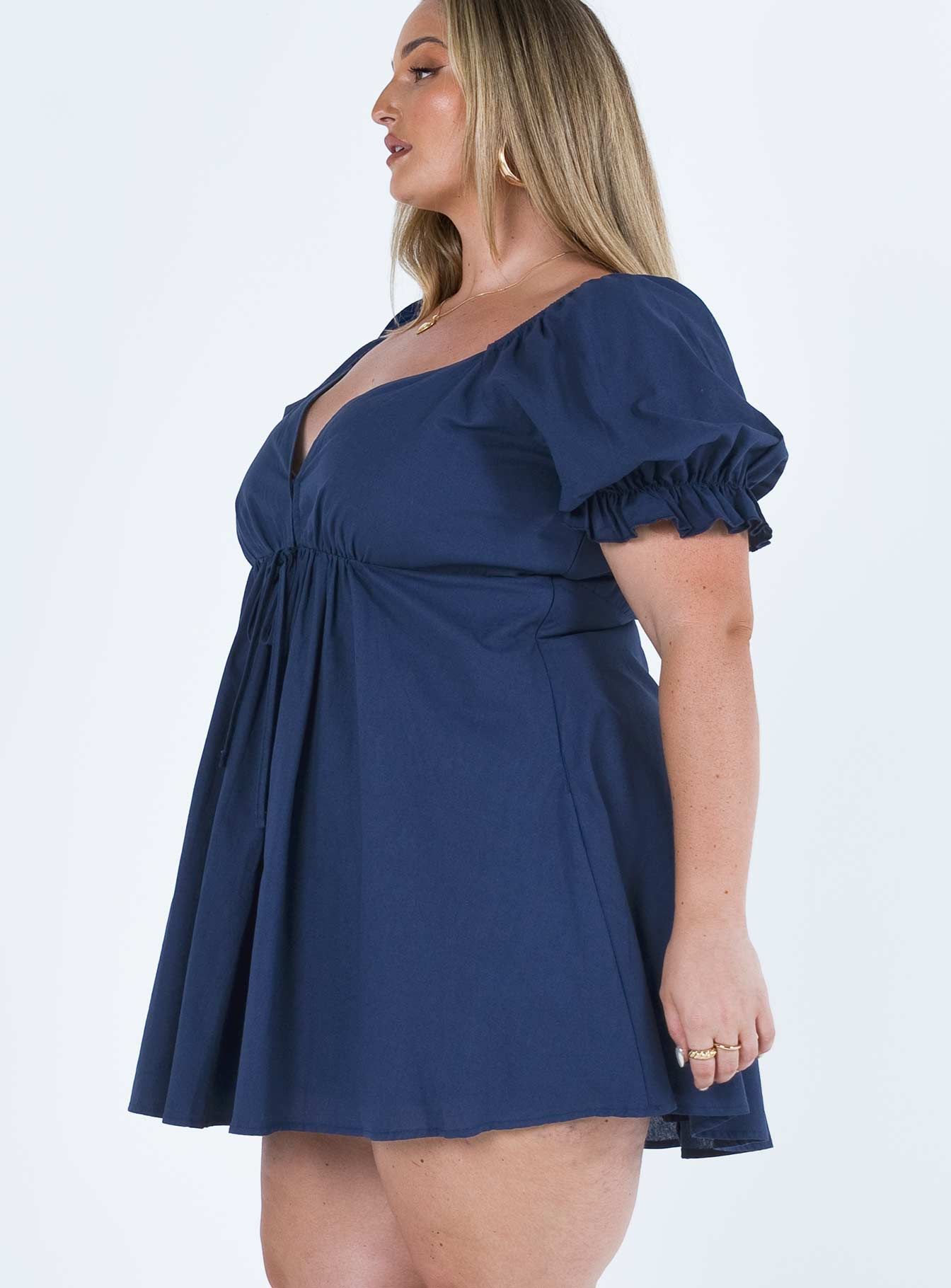 Blissful Mini Dress Navy Curve sold by Princess Polly product image thumbnail 4