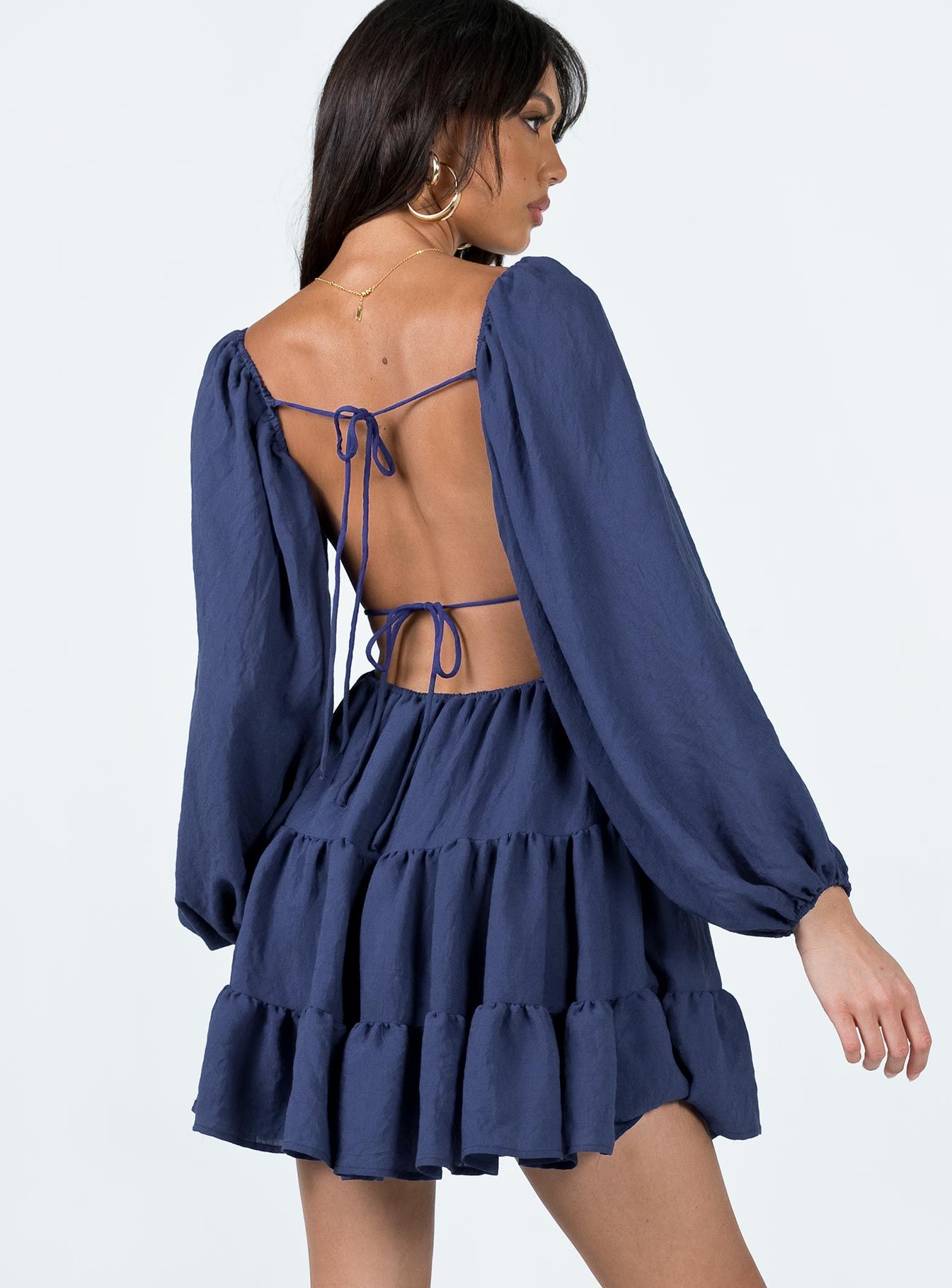 Danny Long Sleeve Mini Dress Navy sold by Princess Polly product image thumbnail 5