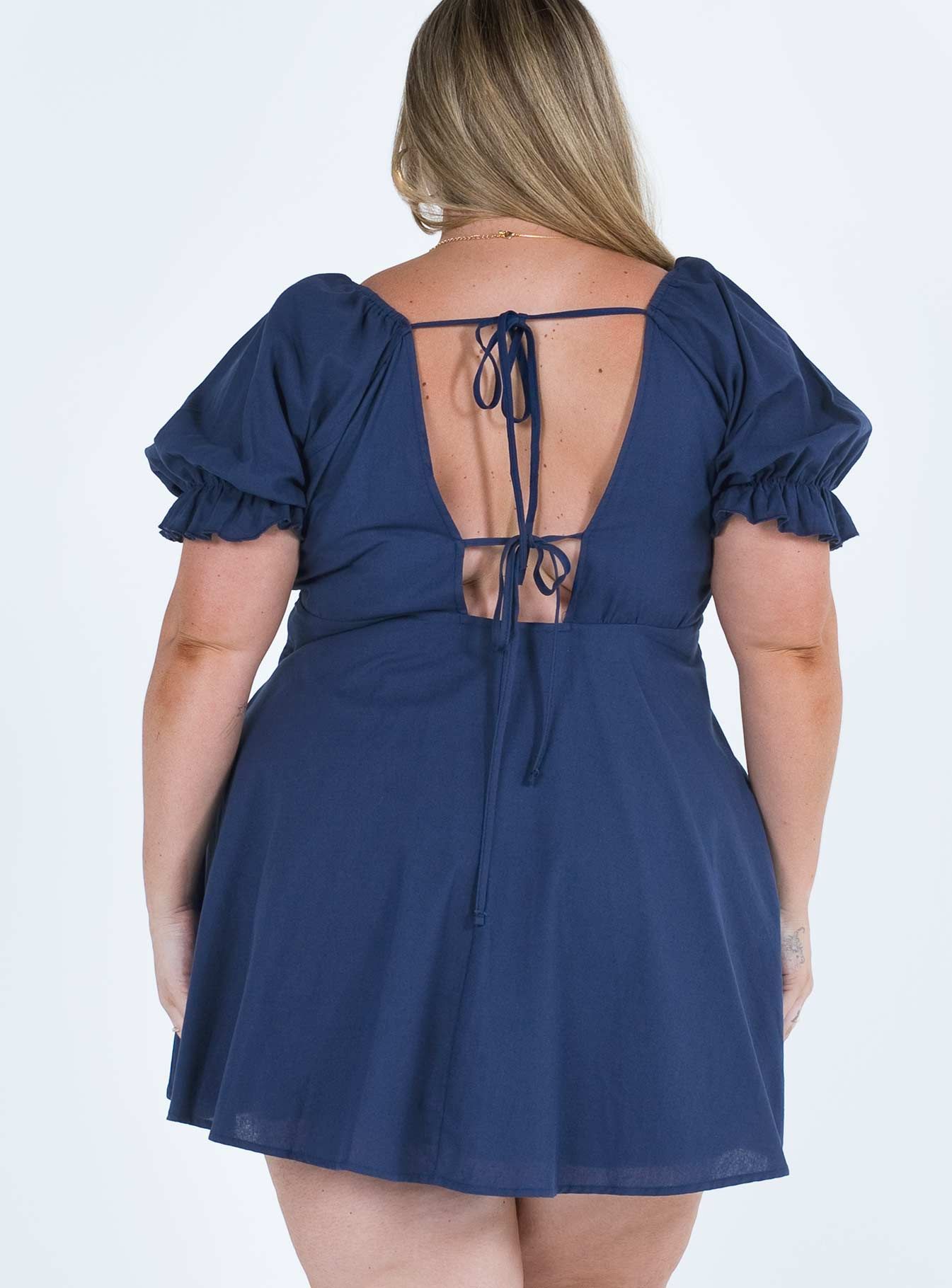 Blissful Mini Dress Navy Curve sold by Princess Polly product image thumbnail 5