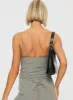 Untouched Lace Up Top Grey sold by Princess Polly