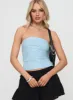 Off To Amalfi Strapless Top Blue sold by Princess Polly